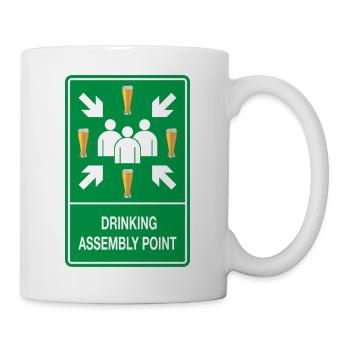 Drinking Assembly Point – Party Zone - Tasse - Weiß - Rechts