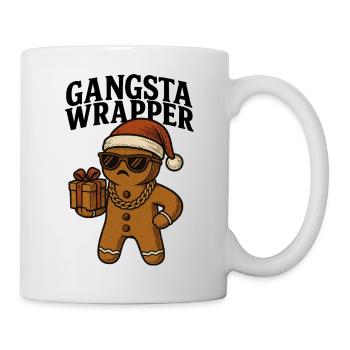 Gangsta Wrapper Weihnachten Humor Gingerbread - Tasse - Weiß - Rechts
