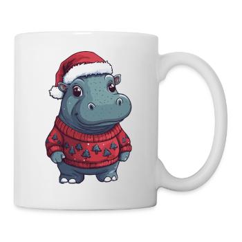 Nilpferd Weihnachten Xmas - Tasse - Weiß - Rechts
