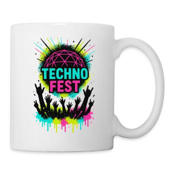 Soirée du festival de foule Music Techno Rave - Mug blanc - blanc - Droite