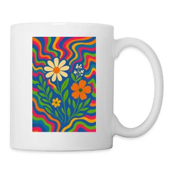 PsyColor Regenbogenblumen - Tasse - Weiß - Rechts