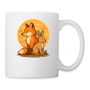 Fuchs und Hase - Tasse - Weiß - Rechts