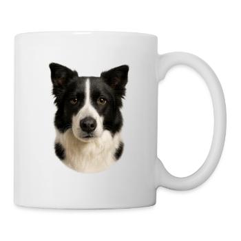 Portrait de tête de Border Collie - Mug blanc - blanc - Droite