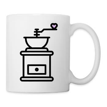 Coffee Love: Coffee Grinder with Heart Vector - Mug - white - Right