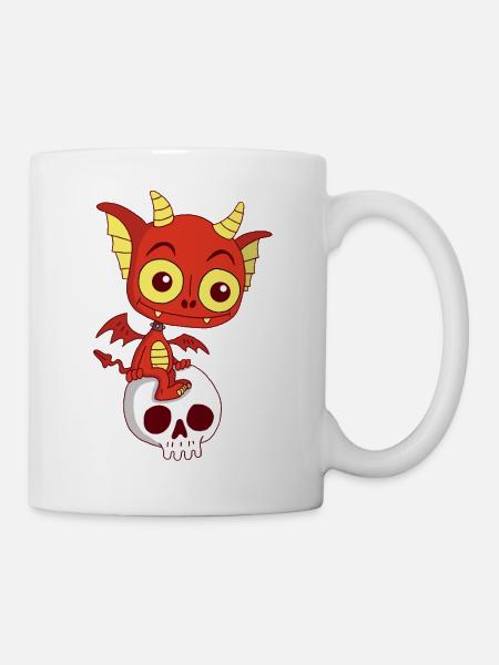 Kleiner Dämon rastet - Tasse - Weiß