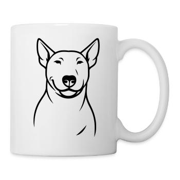Stilisierter Bullterrier Silhouette - Tasse - Weiß - Rechts
