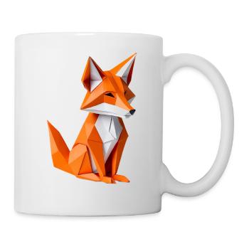 Polygon-Fuchs Illustration - Tasse - Weiß - Rechts