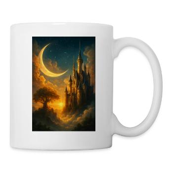 Paysage onirique du château au clair de lune - Mug blanc - blanc - Droite