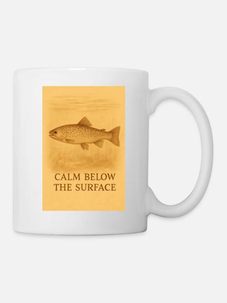 Calm Below the Surface Trout Print - Mug - white