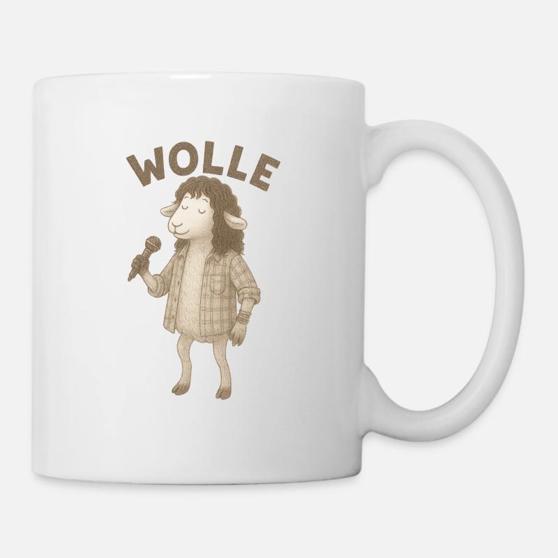 Moutons en laine avec microphone - Mug blanc - blanc