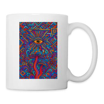 Psychedelic Eye and Mushrooms - Mug - white - Right