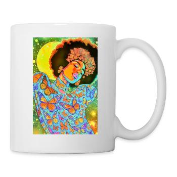 Âme de papillon en fleur néon - Mug blanc - blanc - Droite