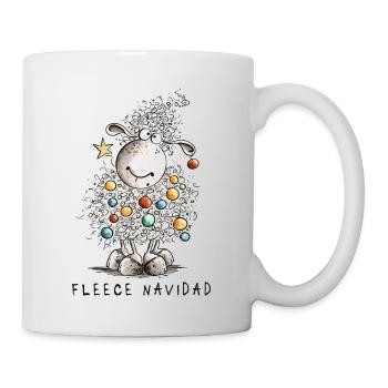 Fleece Navidad Weihnachtsschaf Cartoon Schaf - Tasse - Weiß - Rechts