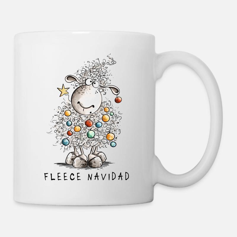 Fleece Navidad Weihnachtsschaf Cartoon Schaf - Tasse - Weiß