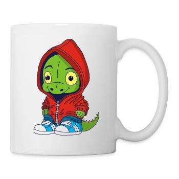 Kleiner städtischer Dinosaurier - Tasse - Weiß - Rechts