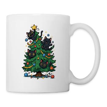 Sapin de Noël avec chats - Mug blanc - blanc - Droite