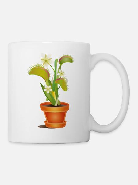 Déléve attrape-mouches en pot – illustration colorée - Mug blanc - blanc
