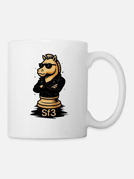 Cooler Schach-Springer Zug Sf3 Reti - Tasse - Weiß