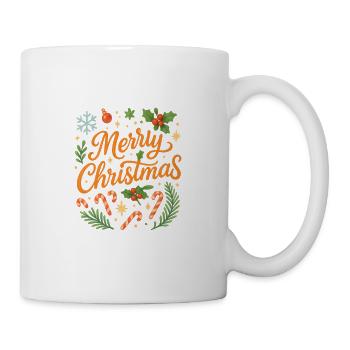 Frohe Weihnachten Schriftzug - Tasse - Weiß - Rechts