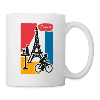 France Graphique : Tour Eiffel et vélo - Mug blanc - blanc - Droite