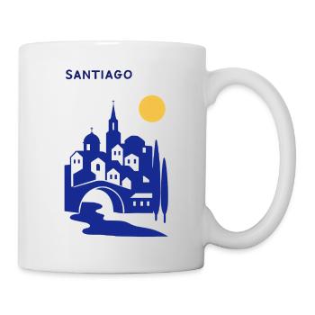 Santiago silhouette in the evening - Mug - white - Right