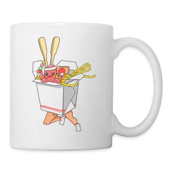 Laufender Nudelkämpfer in lustigen Takeout-Box-Kunst - Tasse - Weiß - Rechts
