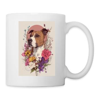 Blühender Blumenhund - Tasse - Weiß - Rechts