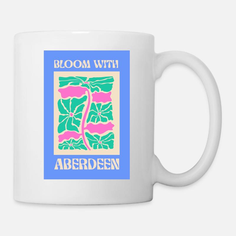 Fleurir avec des fleurs esthétiques d’Aberdeen #4 - Mug blanc - blanc