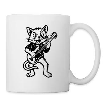 Cat Guitarist Rock Figure - Mug - white - Right