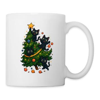 Funny Christmas T-Shirt Gift Cats - Mug - white - Right