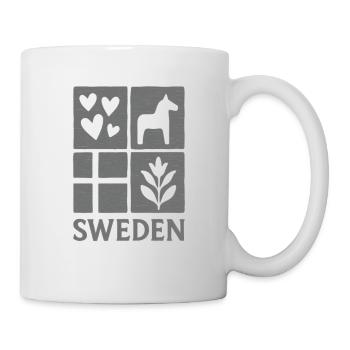 Sweden Square Logo Hearts Horse Leaf - Mug - white - Right