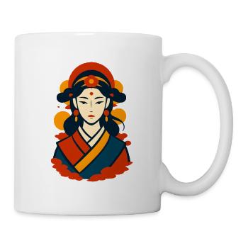 Kaiserin Stil Orange Rot - Tasse - Weiß - Rechts