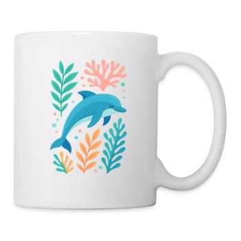 Rêve de dauphin dans la mer de Corail - Mug blanc - blanc - Droite