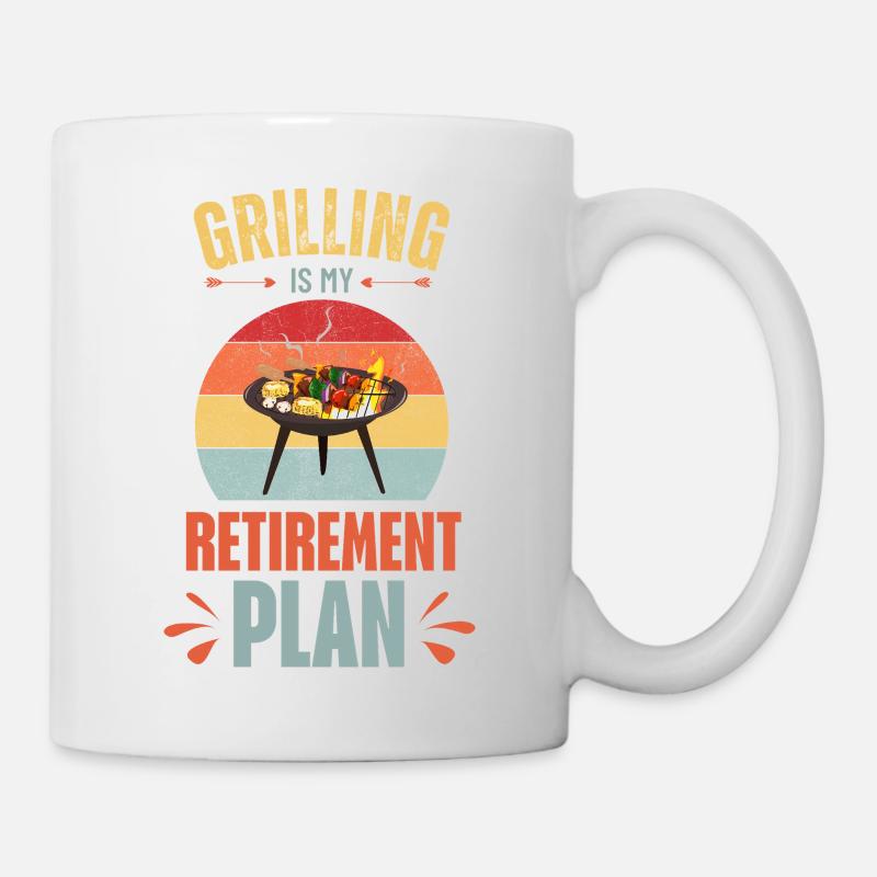 Le grillage est mon plan de retraite - Mug blanc - blanc