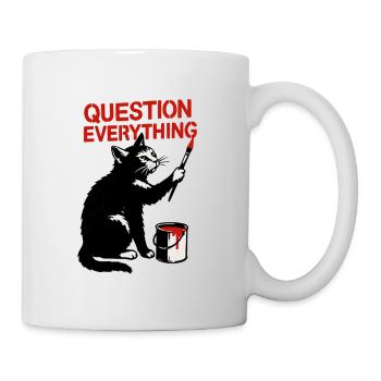 Questioning Everything: Cat Art - Mug - white - Right