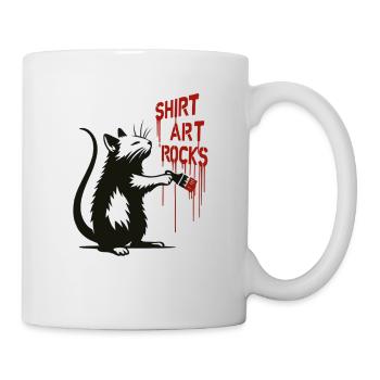 Katze Graffiti Shirtkunst | Shirt Art Rocks - Tasse - Weiß - Rechts