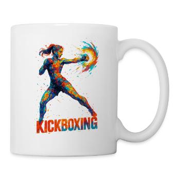 Kickboxer Cool Abstract Power Kickboxing Gift - Mug - white - Right