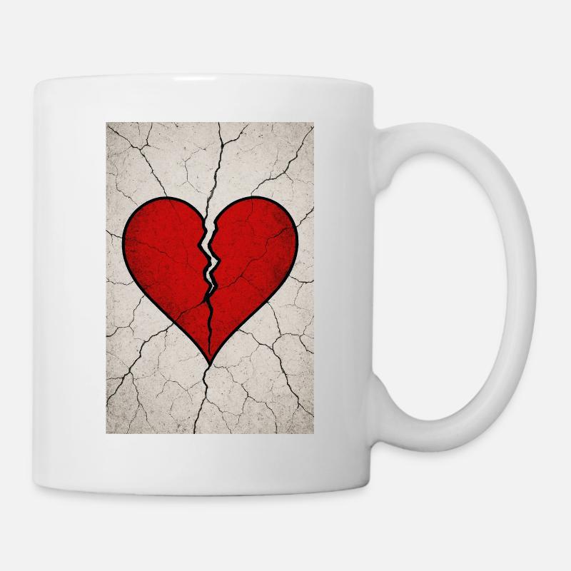 Gebrochenes Herz - Tasse - Weiß