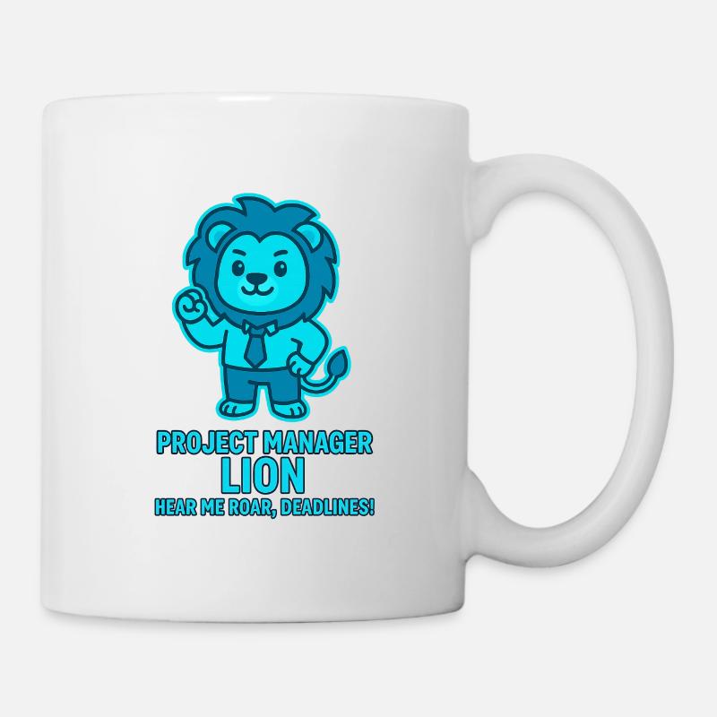Projektmanager Löwe – Deadlines - Tasse - Weiß