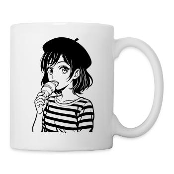 French Woman with Croissant - Tasse - Weiß - Rechts