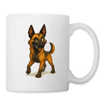 Chien de dessin animé Malinois coquin - Mug blanc - blanc - Droite