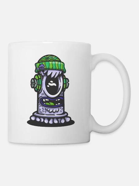 Retro Green Monster Lamp - Mug - white