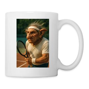 Old Troll on the Tennis Court - Mug - white - Right