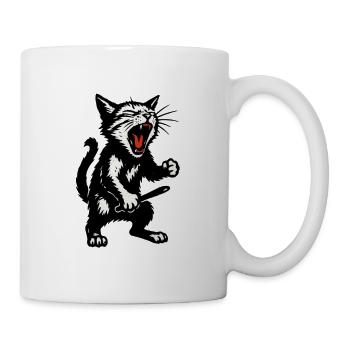 Angry Cat Black & White - Mug - white - Right