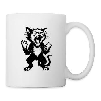 Style de caresse de chat en colère - Mug blanc - blanc - Droite