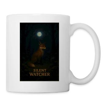 Silent Waiting Fox im Mondlicht - Tasse - Weiß - Rechts