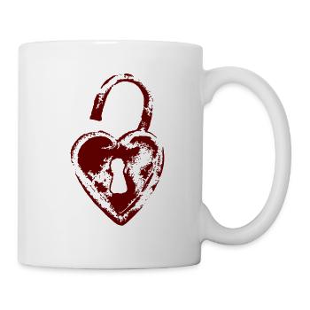 Red Heart Lock Love Design - Mug - white - Right
