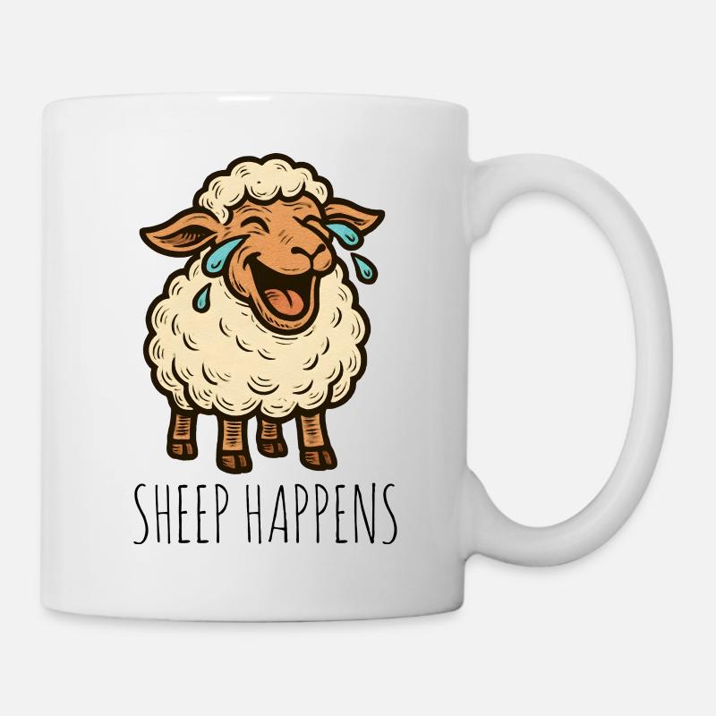 Les moutons arrivent, la merde arrive - Mug blanc - blanc