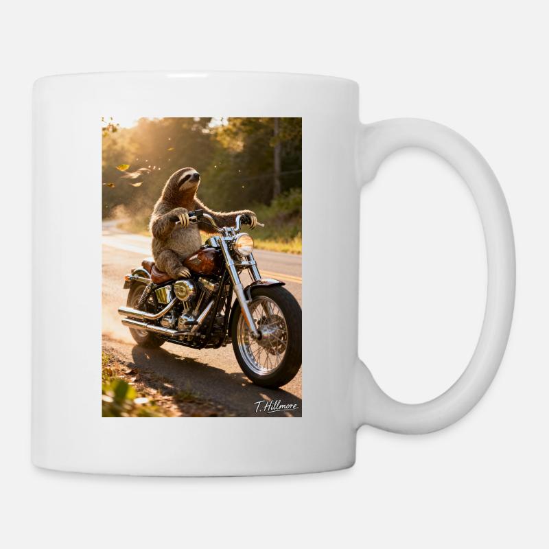 Paresseux à moto - Mug blanc - blanc