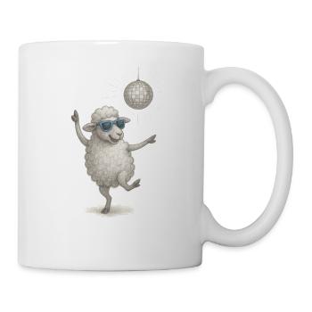 Disco Schaf mit Sonnenbrille - Tasse - Weiß - Rechts